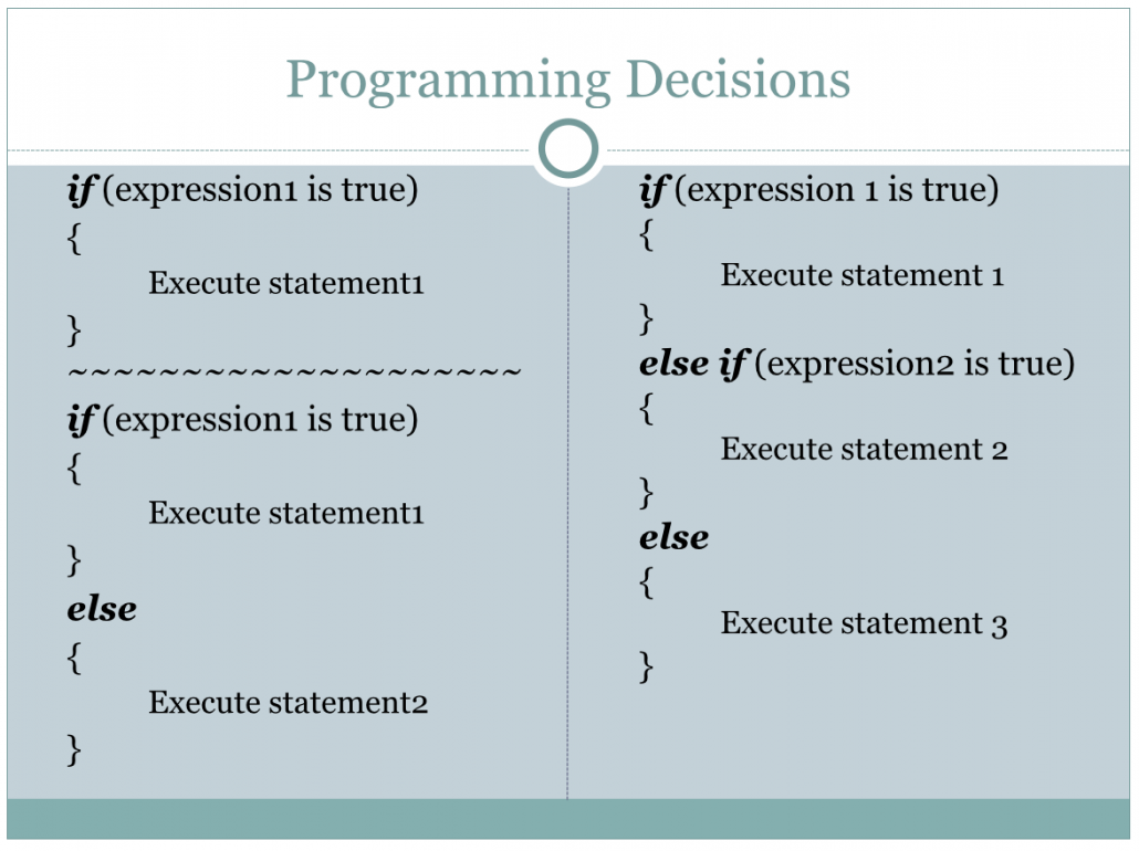 Programming Decisions