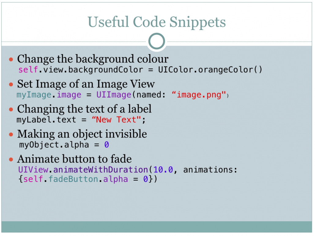 Useful Code Snippets